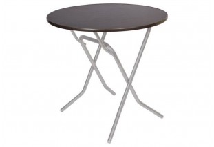 Стол складной круглый 80х80х75 серый кристалл корпус, венге