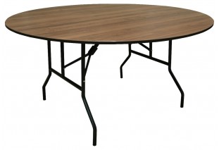 Стол складной круглый 150х150х75 черный корпус, орех