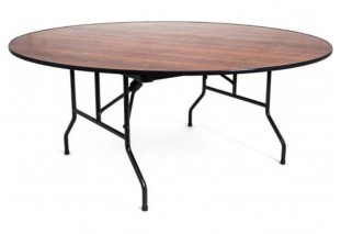 Стол складной круглый 180х180х75 черный корпус, орех