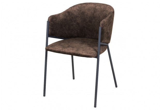 Стул МУЗА графит муар корпус, шоколад микровелюр