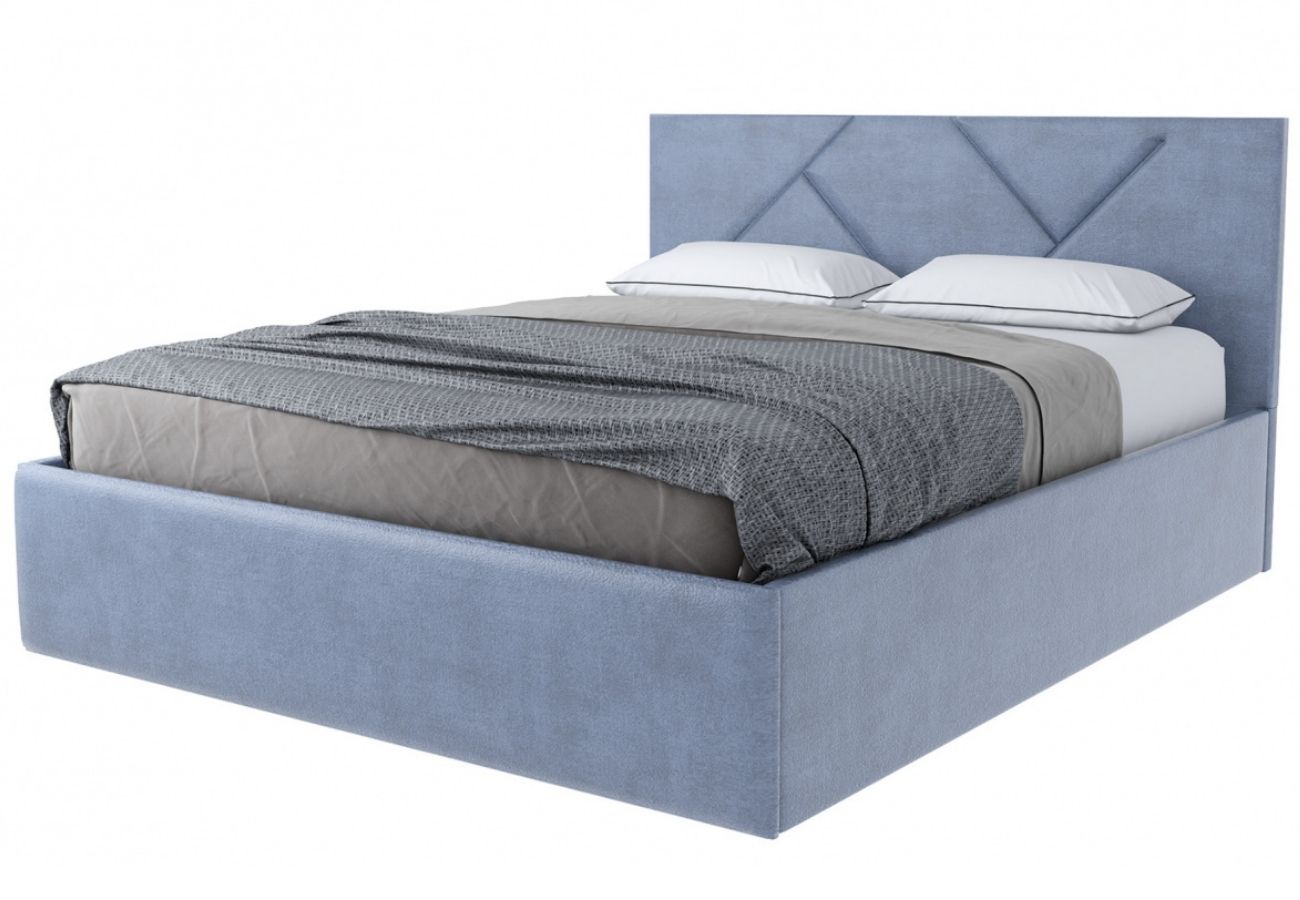 Кровать Лима 140 с подъемным механизмом Серо-голубая
