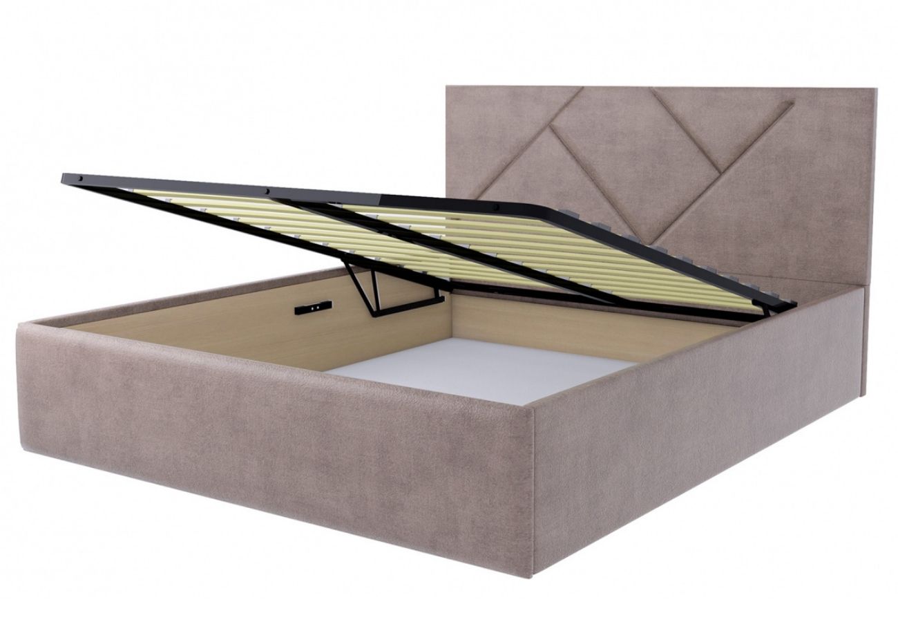 Кровать Лима 160 с подъемным механизмом Светло-коричневая