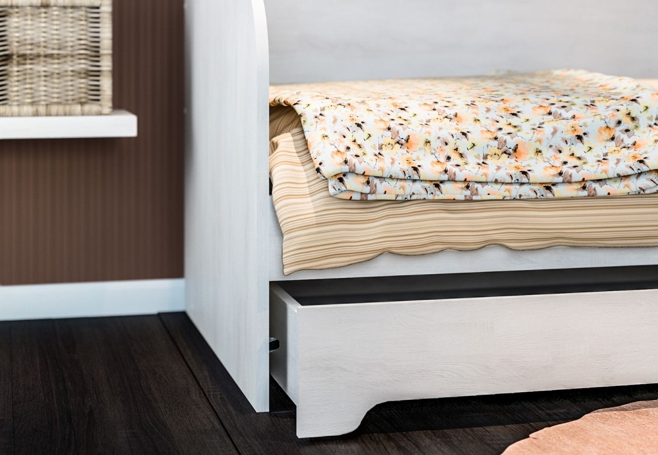 Кровать детская с ящиком Прованс 90 см дуб сонома, белый