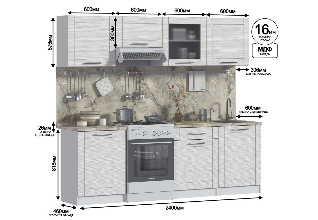 Толщина фасада кухни мдф