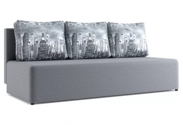 Нексус (28) диван-кровать серый/подушки город серый