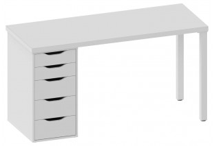 Ингар 2/5Т стол письменный 140x75x55, белый