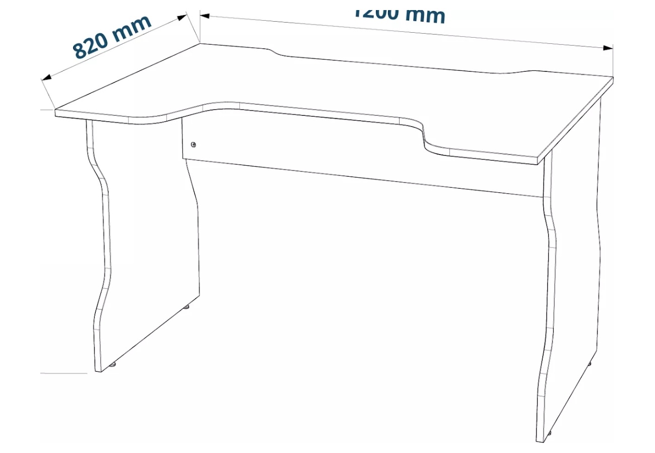 ВАРДИГ K1 стол компьютерный 120x75x82, антрацит/фиолетовый