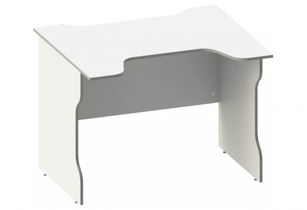 ВАРДИГ K2 стол компьютерный 100x75x82, белый/серебристый