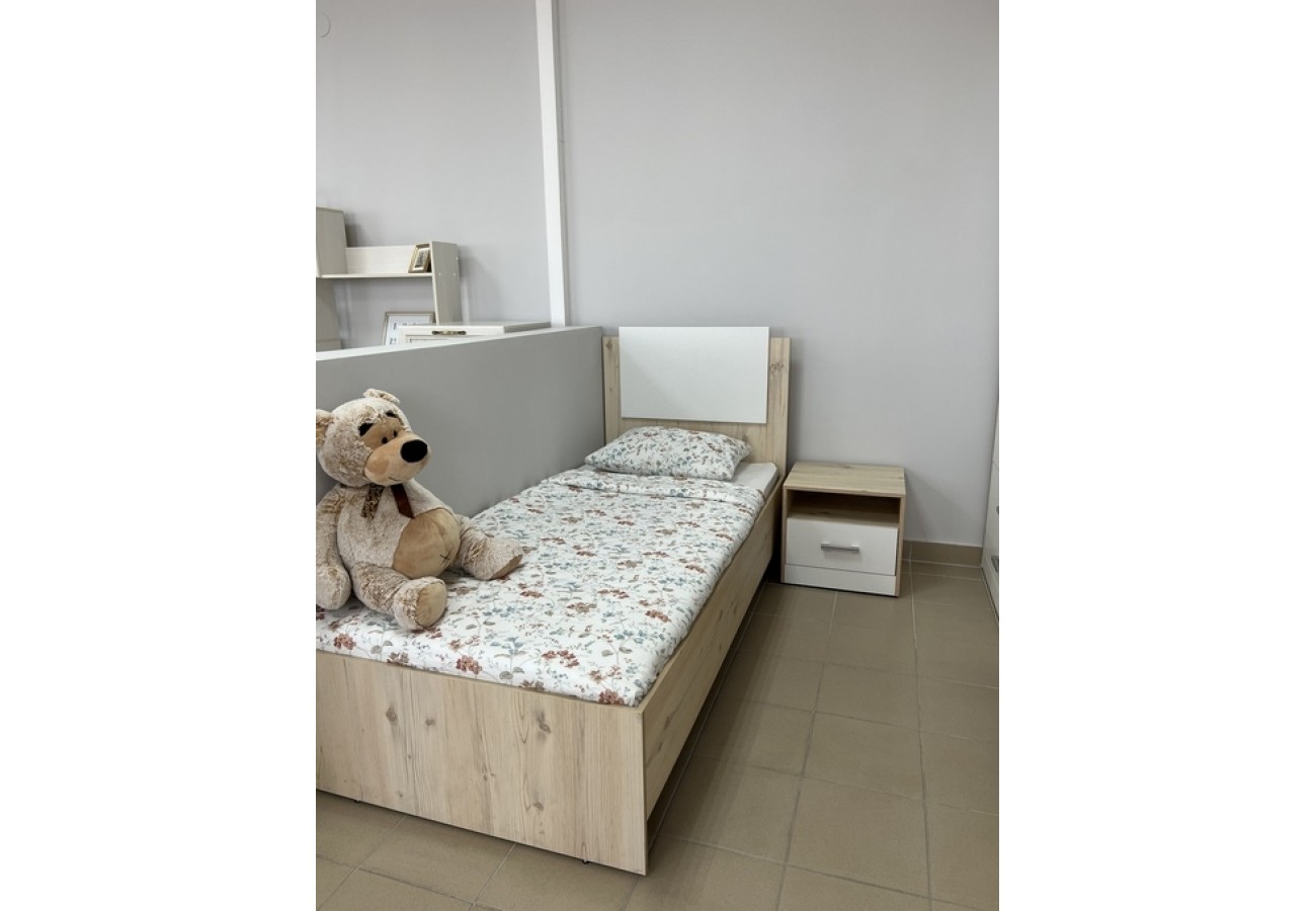 Спальный гарнитур "Милана" - Кровать 0,9 932х2032х1100 Гаскон Пайн/Белый лофт