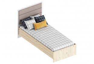 Спальный гарнитур "Милана" - Кровать 0,9 992х2032х1080 (мягкая спинка) Гаскон Пайн/Белый лофт