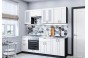 Кухонный гарнитур Лофт-01 Super White, Graphite серый 220 см