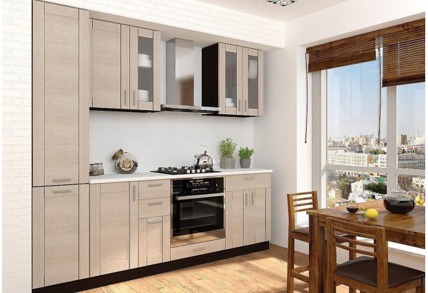 Кухонный гарнитур Лофт-02 Cappuccino Veralinga, Graphite серый 230 см