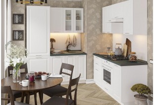 Кухонный гарнитур угловой Ницца Royal-03 Blanco, Белый 160/160 см