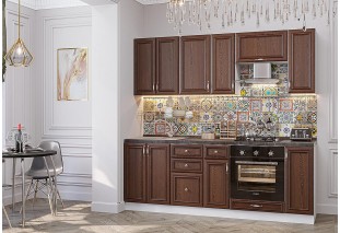 Кухонный гарнитур Шале-01 Brown Dreamline, Белый 220 см