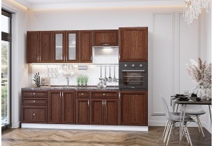Кухонный гарнитур Шале-02 Brown Dreamline, Белый 270 см