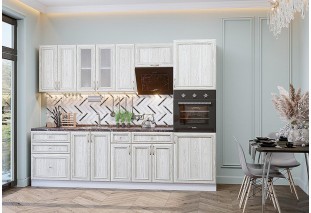 Кухонный гарнитур Шале-02 White Dreamline, Белый 270 см