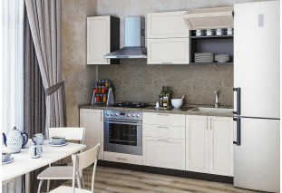 Кухонный гарнитур Сканди-01 Cappuccino Softwood, Graphite серый 220 см