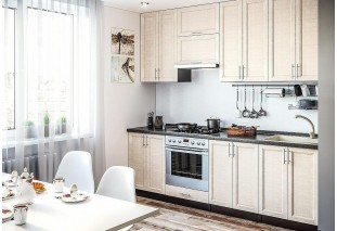 Кухонный гарнитур Сканди-03 Cappuccino Softwood, Graphite серый 260 см