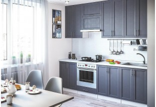 Кухонный гарнитур Сканди-03 Graphite Softwood, Белый 260 см