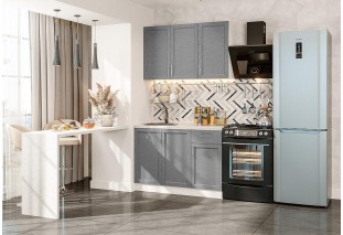 Кухонный гарнитур Сканди-05 Grey Softwood, Белый 120 см