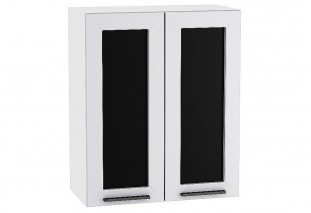 Шкаф верхний с 2-мя остекленными дверцами Глетчер Гейнсборо Силк / Белый 60 х 31,8 х 71,6 см