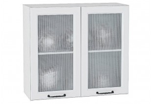 Шкаф верхний с 2-мя остекленными дверцами Ницца Blanco / Белый 80 х 31,8 х 71,6 см