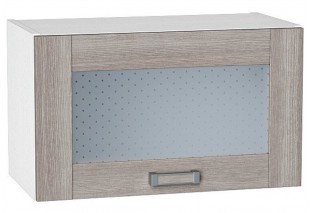 Шкаф верхний горизонтальный остекленный Лофт Cappuccino Veralinga / Белый 60 х 32 х 35,8 см