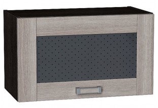 Шкаф верхний горизонтальный остекленный Лофт Cappuccino Veralinga / Graphite 60 х 32 х 35,8 см