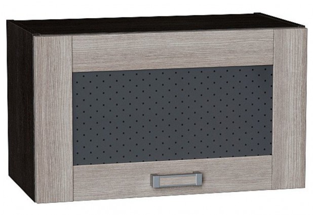 Шкаф верхний горизонтальный остекленный Лофт Cappuccino Veralinga / Graphite 60 х 32 х 35,8 см