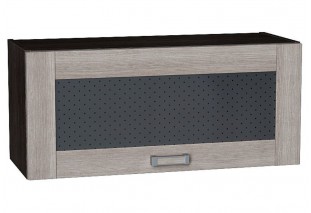 Шкаф верхний горизонтальный остекленный Лофт Cappuccino Veralinga / Graphite 80 х 32 х 35,8 см