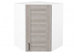 Шкаф верхний угловой Лофт Cappuccino Veralinga / Белый 60 х 60 х 71,6 см