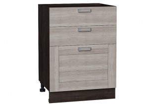 Шкаф нижний с 3-мя ящиками Лофт Cappuccino Veralinga / Graphite 60 х 48 х 81,6 см