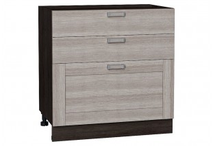 Шкаф нижний с 3-мя ящиками Лофт Cappuccino Veralinga / Graphite 80 х 48 х 81,6 см