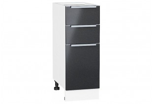 Шкаф нижний с 3-мя ящиками Фьюжн Anthracite / Белый 30 х 48 х 81,6 см