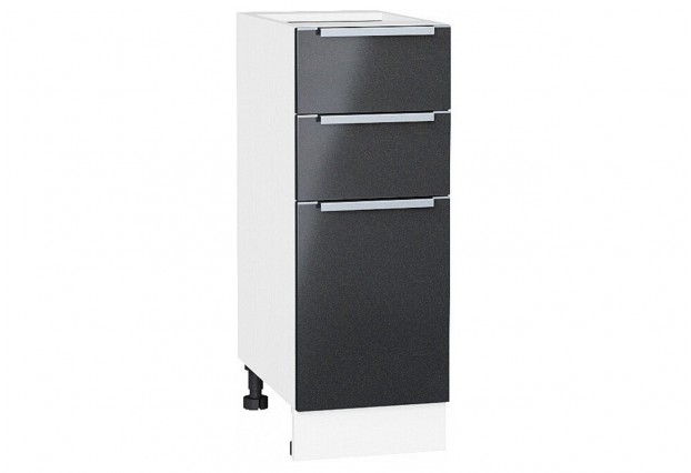 Шкаф нижний с 3-мя ящиками Фьюжн Anthracite / Белый 30 х 48 х 81,6 см