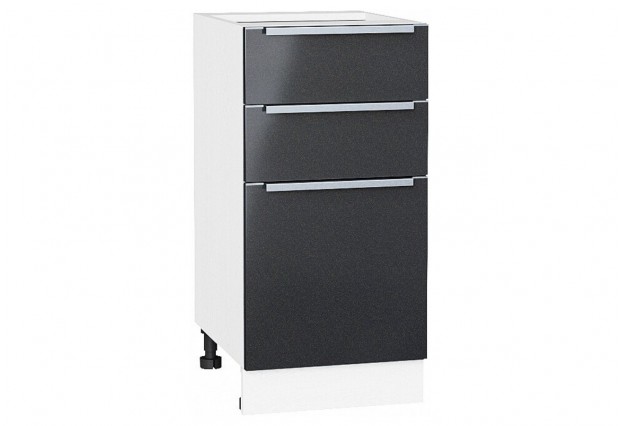 Шкаф нижний с 3-мя ящиками Фьюжн Anthracite / Белый 40 х 48 х 81,6 см