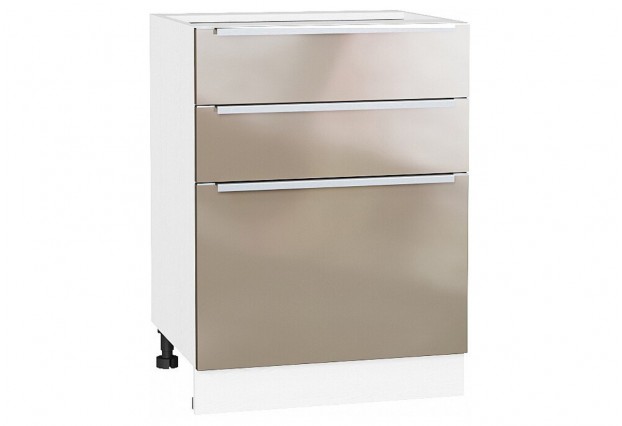 Шкаф нижний с 3-мя ящиками Фьюжн Gallant / Белый 60 х 48 х 81,6 см