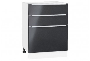 Шкаф нижний с 3-мя ящиками Фьюжн Anthracite / Белый 60 х 48 х 81,6 см