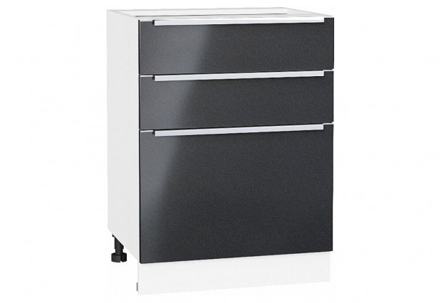 Шкаф нижний с 3-мя ящиками Фьюжн Anthracite / Белый 60 х 48 х 81,6 см