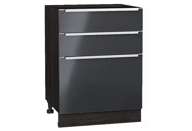 Шкаф нижний с 3-мя ящиками Фьюжн Anthracite / Graphite 60 х 48 х 81,6 см