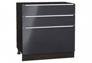 Шкаф нижний с 3-мя ящиками Фьюжн Anthracite / Graphite 80 х 48 х 81,6 см