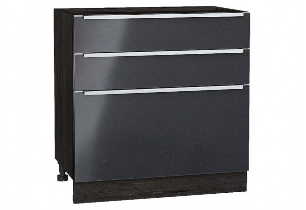 Шкаф нижний с 3-мя ящиками Фьюжн Anthracite / Graphite 80 х 48 х 81,6 см