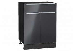 Шкаф нижний с 2-мя дверцами и ящиком Фьюжн Anthracite / Graphite 60 х 48 х 81,6 см