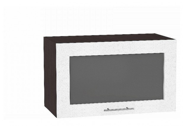 Шкаф верхний горизонтальный остекленный Валерия-М Белый металлик / Graphite 60 х 31,8 х 35,8 см
