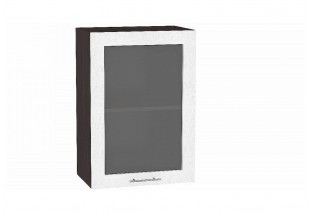 Шкаф верхний с 1-ой остекленной дверцей Валерия-М Белый металлик / Graphite 50 х 31,8 х 71,6 см