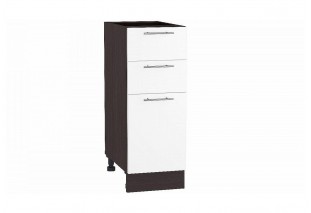 Шкаф нижний с 3-мя ящиками Валерия-М Белый глянец / Graphite 30 х 47,8 х 81,6 см