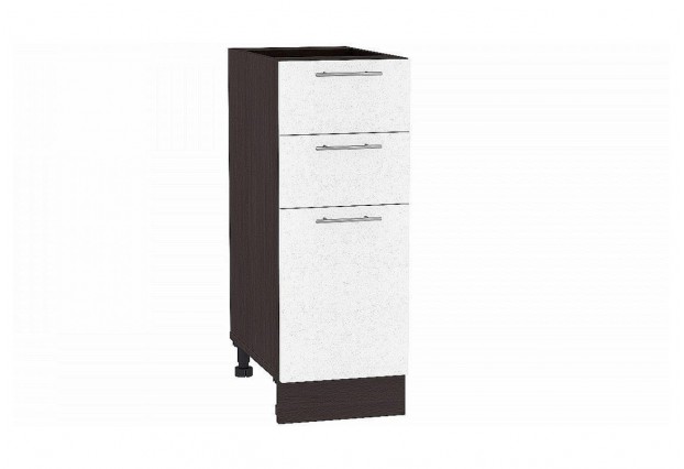 Шкаф нижний с 3-мя ящиками Валерия-М Белый металлик / Graphite 30 х 47,8 х 81,6 см