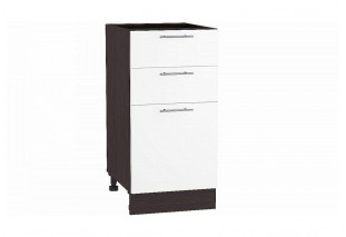 Шкаф нижний с 3-мя ящиками Валерия-М Белый глянец / Graphite 40 х 47,8 х 81,6 см