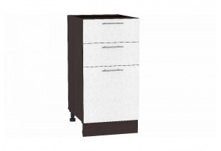 Шкаф нижний с 3-мя ящиками Валерия-М Белый металлик / Graphite 40 х 47,8 х 81,6 см