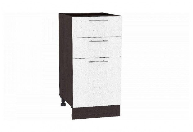 Шкаф нижний с 3-мя ящиками Валерия-М Белый металлик / Graphite 40 х 47,8 х 81,6 см